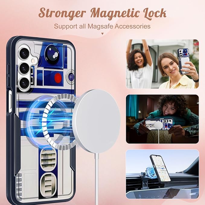 for Samsung Galaxy A16 5G Phone Case - Compatible with MagSafe Women Girls Boys Cute Magnetic Protective Cover Girly Cool Blue Unique Heavy Duty Shockproof Design for Samsung A16 5G Case