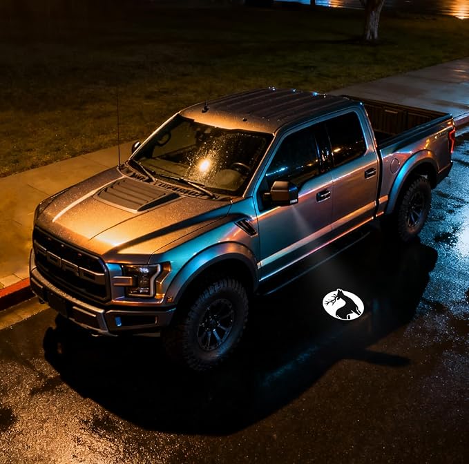 2Pcs Side Mirror Logo LED Welcome Light Puddle Lamp Projector Door Light Floor Light Accessories Suitable for Ford F150 F250 F350 2015 2016 2017 2018 2019 2020 2021 2022 2023 2024 2025