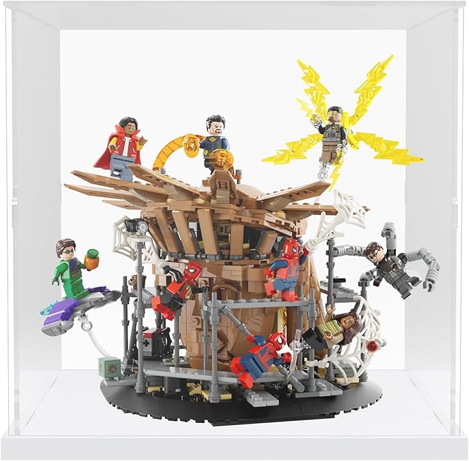 Choowin Acrylic Display Case for Lego Soccer Ball 43019 for Lego Taj Mahal 21056 10266 75318 76261 Thickened Clear Acrylic Display Cases for Collectibles Assemble Dustproof Display Box(White Base)