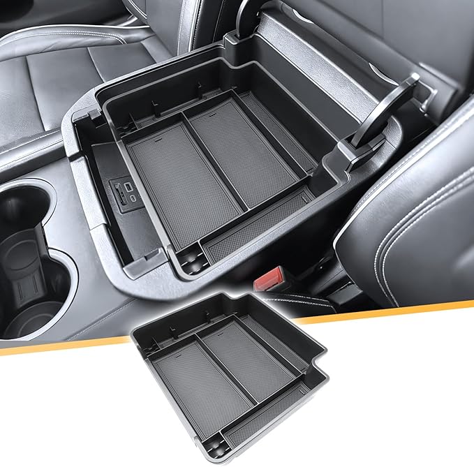 Center Console Organizer for 2021-2026 Chvey Tahoe(LS/LT/Z71) & 2021-2026 Suburban(LS/LT/Z71) &2021-2026 GMC Yukon/Yukon XL(Elevation/AT4) Armrest Storage Accessories-Not Fit For Power-Sliding Console