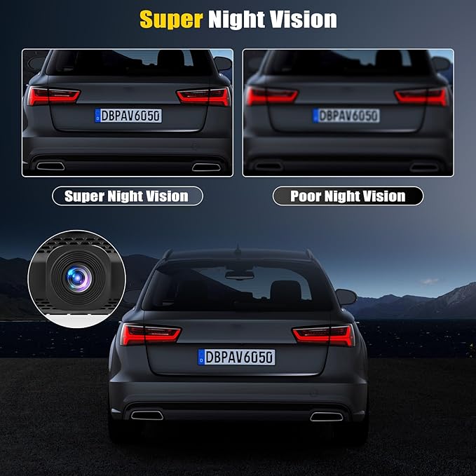 4 Channel 360° Dash Cam Front and Rear Inside Left Right,3 Inch 1080P Dash Camera for Cars Car Camera with IR Night Vision,Loop Recording,G-Sensor,Parking Assistance,24H Parking Monitor