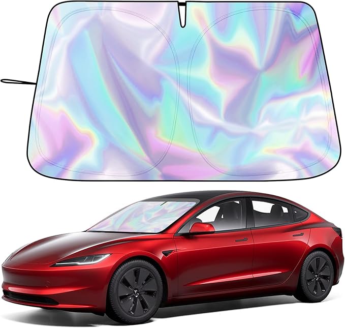 Car Windshield Sunshade for Tesla Model Y/3 - Folding Front Window Sun Shade Cover with Upgraded UV Protection Fabric, Professional Accessories for Tesla Model 3/Y 2016 to 2026 with a Storage Bag