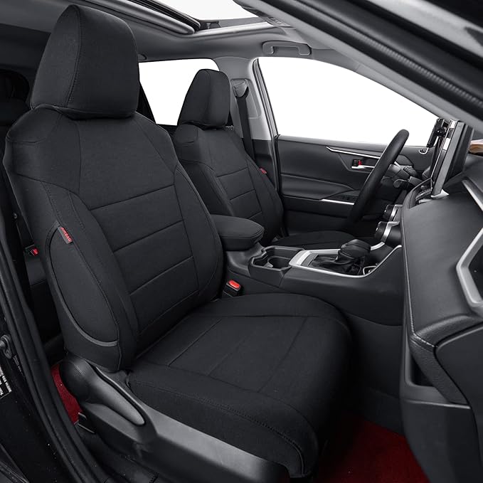 coverdream Custom Seat Covers Compatible with Select Toyota RAV4 Hybrid 2016 2017 2018 Models (Black,Full Set)