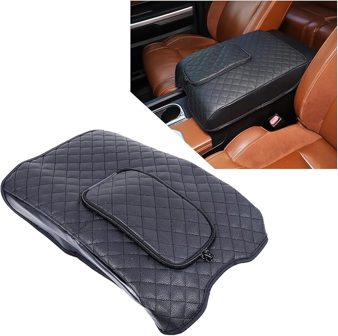 CHEAYAR Center Console Armrest Cover Kit,Console Armrest Cushion Automotive Customized Console Armrest Cushion, Fit for Toyota Tundra 2014-2020 Accessory Organizer Protector (with Zipper)