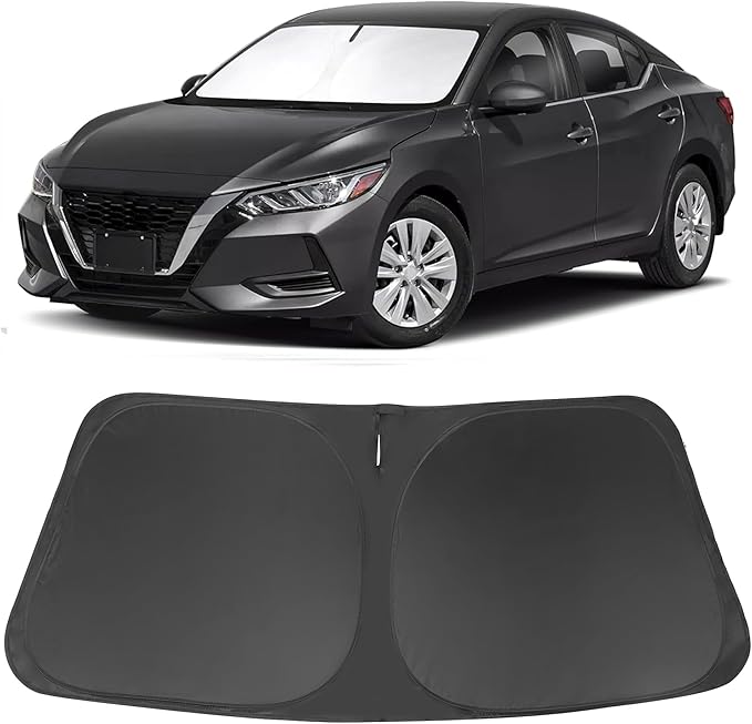 Windshield Sun Shade Custom Fit for 2020 2021 2022 2023 2024 2025 Nissan Sentra Sedan Accessories Foldable Sunshade Sun Blocker Protect Car from Sun Rays & Heat Damage Keep Car Cooler