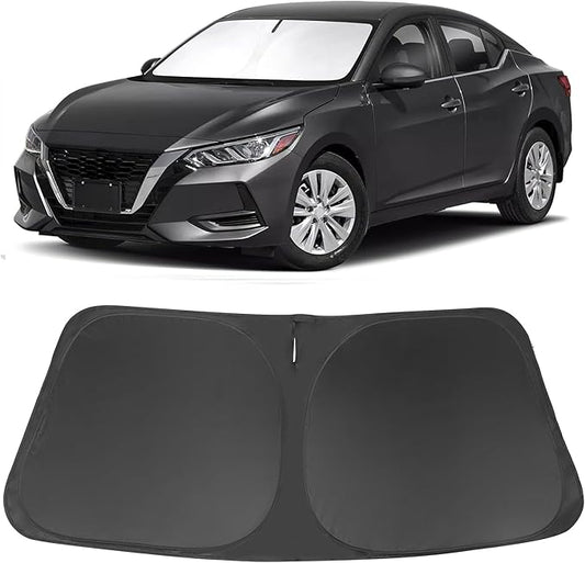 Windshield Sun Shade Custom Fit for 2020 2021 2022 2023 2024 2025 Nissan Sentra Sedan Accessories Foldable Sunshade Sun Blocker Protect Car from Sun Rays & Heat Damage Keep Car Cooler