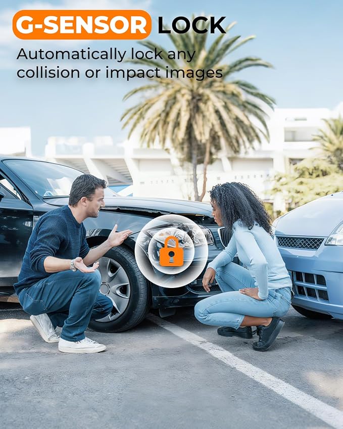 4K Dash Cam Front and Rear, 64GB Card Included, 4K+1080P Dual Dash Camera for Cars with WiFi App, Super Capacitor, WDR Night Vision, 3" IPS Screen, 170° Wide Angle, 24H Parking Mode, G-Sensor