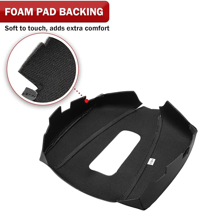KBH Car Center Console Armrest Cover Replacement for Cadillac Escalade 2015 2016 2017 2018 2019 2020, Vinyl Leather Upholstery, Anti-Scratch, Black (Leather Part Only)