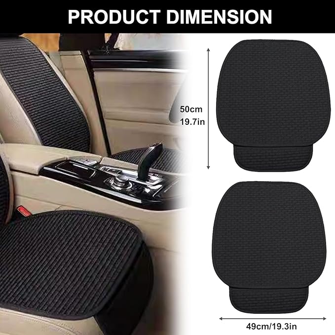 2PCS Car Seat Covers Cushion Pad Breathable Anti Slip Auto Seat Protector Pad with Storage Pocket Universal fit for Most Automotive, Truck, SUV, and Van