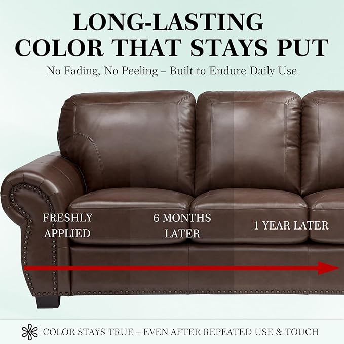 Leather Color Restorer, Leather Recoloring Balm, Scratch Remover, Leather Dye, Leather Paint with Leather Conditioner, Leather Repair Kit for Furniture Couches Car Seats Shoes, Gray