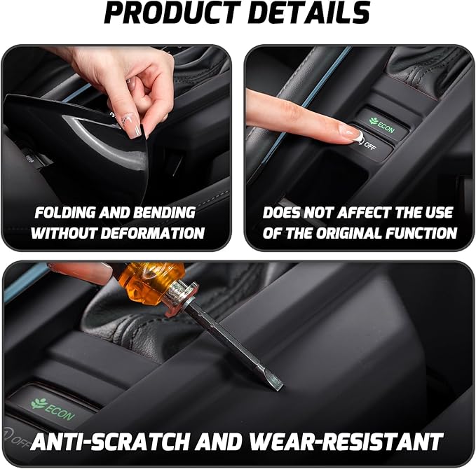 for 2025 Honda Accord Sports Silicone Gear Shift Panel Protective Cover with 11th Gen Accord 2023 2024 Car Interior Decorative Accessories Black Center Console Coaster(Not for PHEV Hybrid)