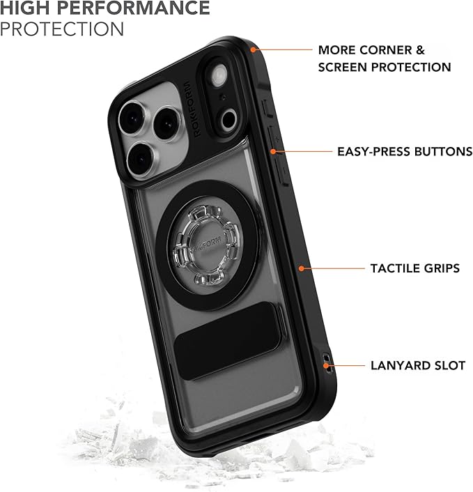 Rokform Crystal Case Compatible with iPhone 17 Pro Max, Magnetic Cover (Clear)