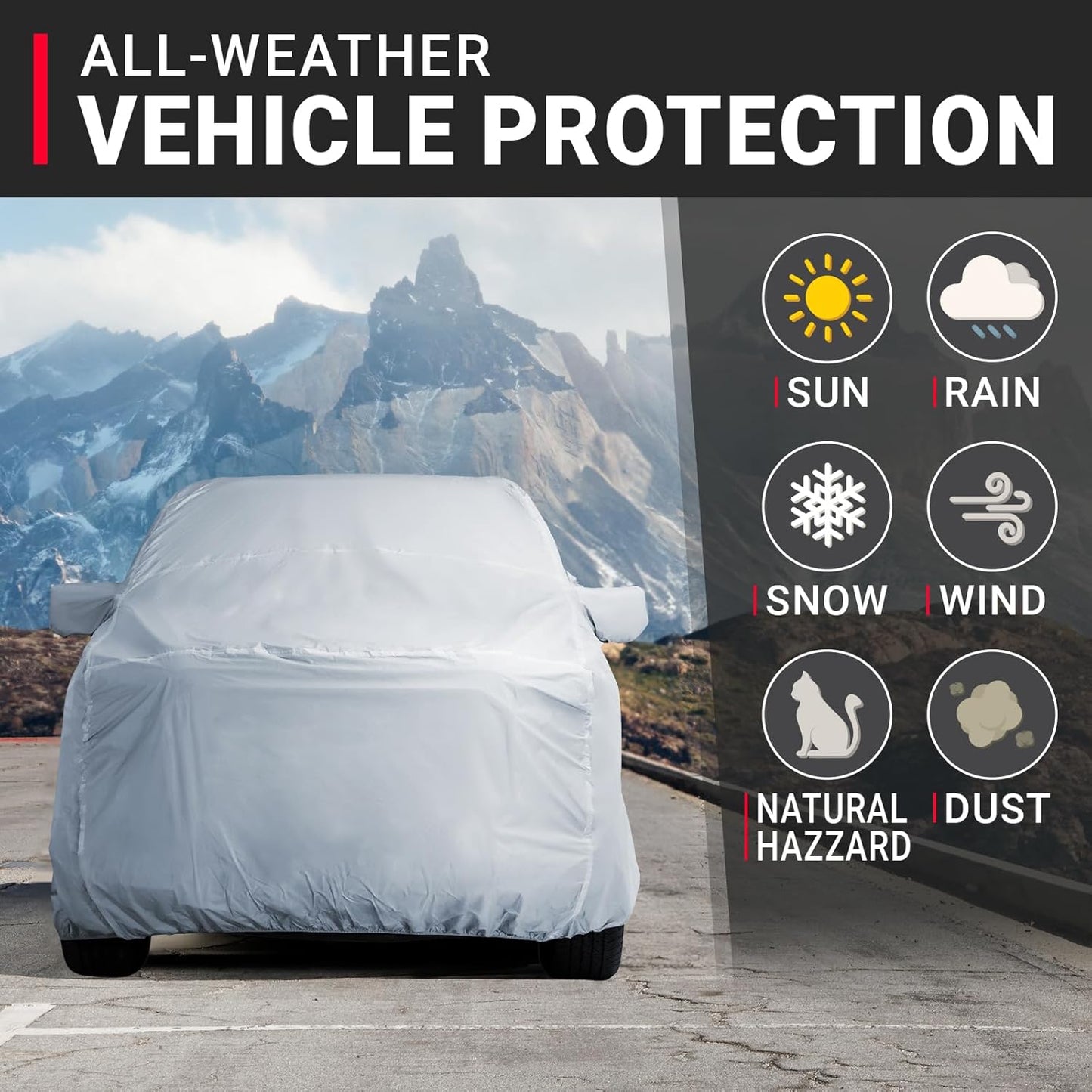 iCarCover Fits 2014-2024 Silverado 1500 Crew Cab, 6.5 ft Regular Bed Chevy Truck Cover Automobiles Form-Fit Padded Full Exterior Waterproof Automobiles Protection Covers