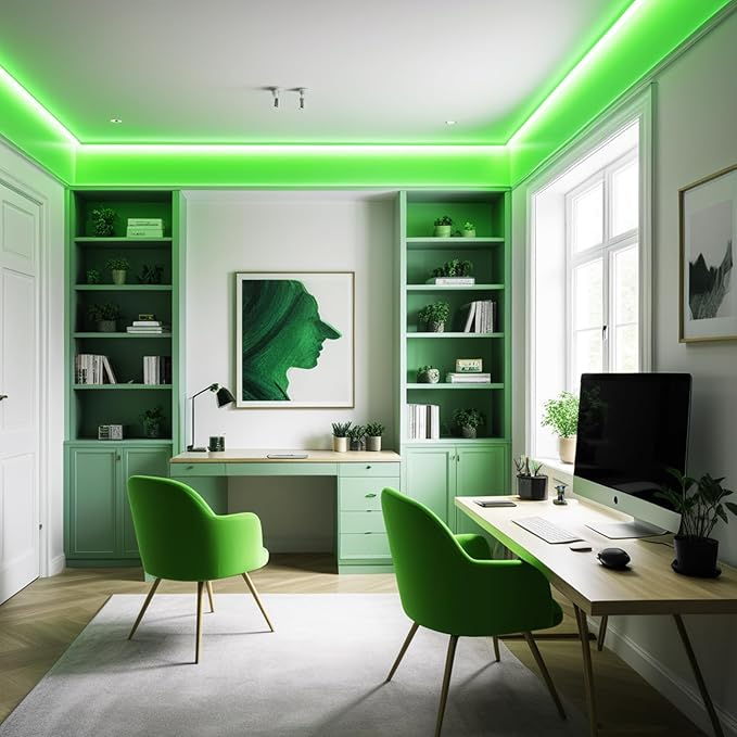 iNextStation Green LED Strip Lights 16.4FT/5M, 12V Flexible Silicone Neon Rope Lights, IP65 Waterproof, Cuttable Strip Light for 0.98Inch, Rope Led Lights for Bedroom, Indoor, Outdoor (No Adapter)