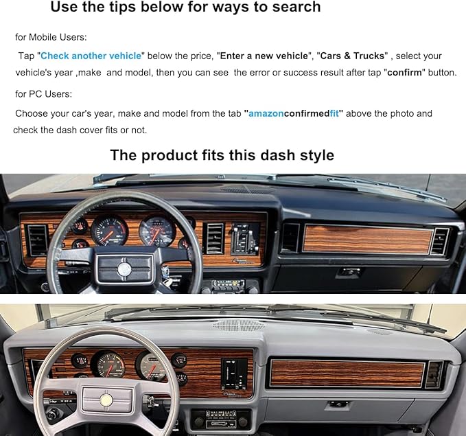 Dash Cover Mat Custom Fit for Ford Mustang/Mercury Capri Dashboard Cover Pad Cap Carpet Protector Without Speaker Cutout J282 (Black)