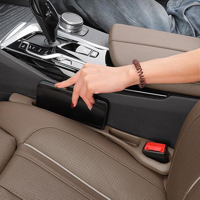 YLXGT Car Seat Gap Filler Organizer Universal for Car SUV Truck Accessories Seat Gap Plug Blocker with Storage Slot Brown 2 Pack