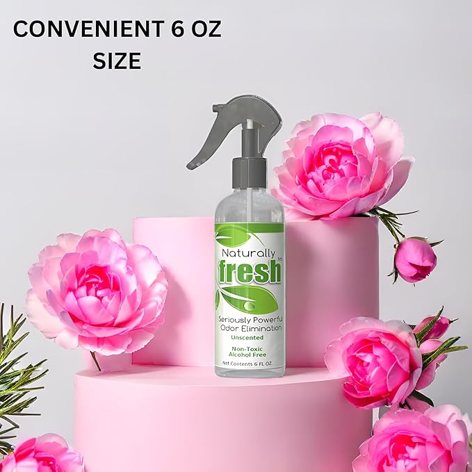 Unscented Non-Toxic Alcohol-Free Car Air Freshener Spray - Odor Eliminator and Fragrance-Free Car Spray Freshener, Remove Smoking Odor, 6 oz Freshener Spray by Fresh Naturally