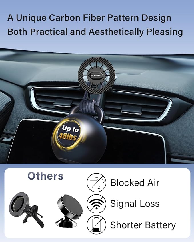 SKYLOTEC Car Phone Mount for Honda Civic 2016 2017 2018 2019 2020 2021 Accessories Automobile Cradles Magnetic Phone Holder Compatible with MagSafe, Strong Magnets Cell Phone Base