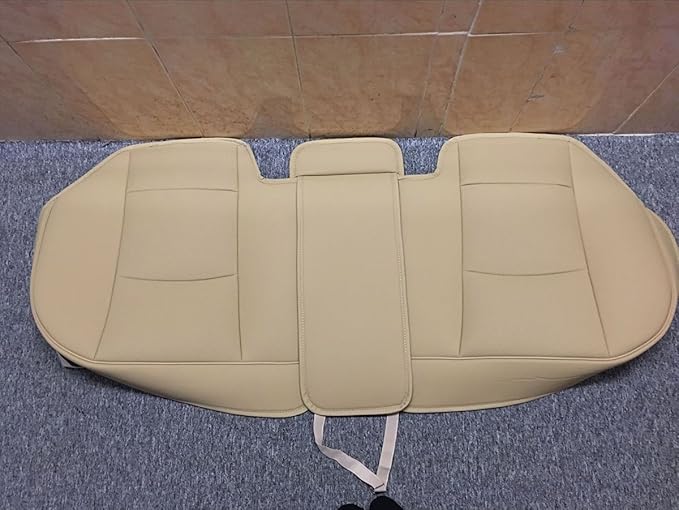 EDEALYN® 1 Pack Scalable (124-140cm) Back Seat Cover Car Seat Cover Seat Protector Rear Seat Bottom Cover Fits 90% of car - for Seat Bottom Only (Tan - Rear seat)