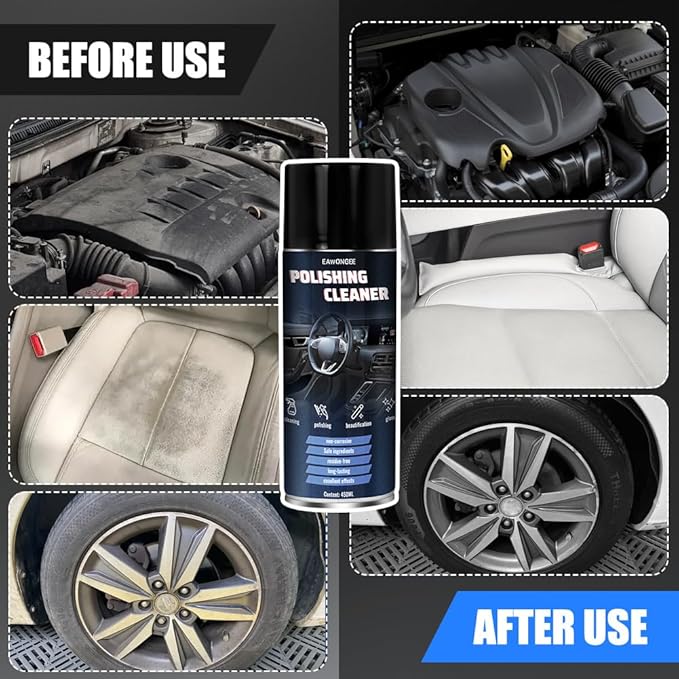 EAWONGEE Interior Car Cleaner & Protectant, 450ml, Multi-Surface Polish for Plastic, Leather, Vinyl