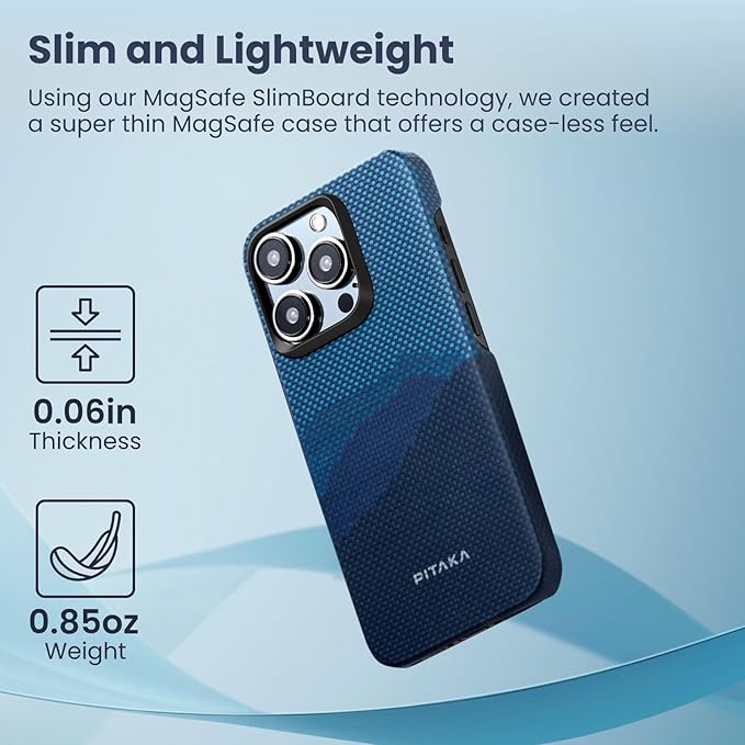 pitaka Case for iPhone 15 Pro Max with MagSafe Car Mount Charger, Over The Horizon