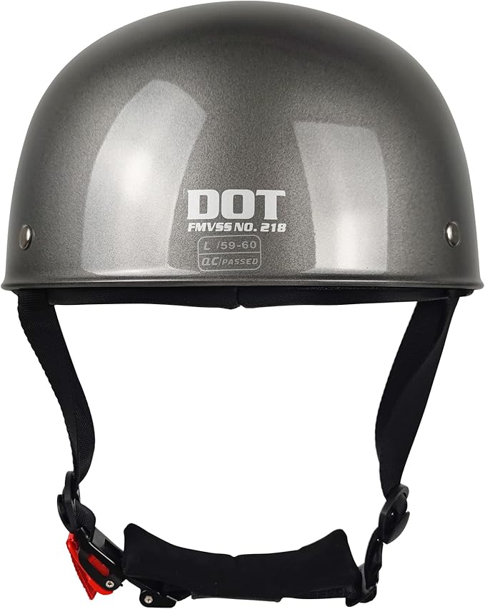 Adult Unisex Black Half Motorcycle Helmet, DOT Approved, for Chopper Moped Scooter Motorbike Electric