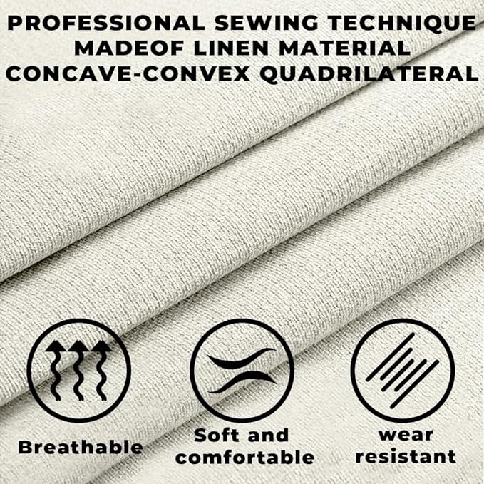 2PCS Linen Car Seat Covers Front Seats,Breathable Cloth Fabric Car Seat Protector - Universal Cloth Seat Covers Fit for Cars, Vans, SUVs, Trucks and for All Seasons - Beige