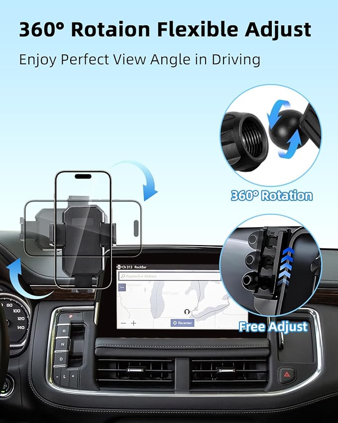 PZK Car Phone Mount for 2021-2024 Chevy Chevrolet Tahoe/Suburban/GMC Yukon/GMC Yuhon XL LT/Z71/RST/High Country Accessories 10.2-inch Screen Auto Lock Car Phone Holder Not Affect Vent