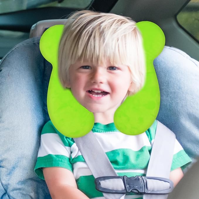 Baby Travel Pillow, Upgrade U-Shape Infant Pillow for Car Seat Pushchair and Stroller, Soft Comfortable Sleep Cushion for Kids Newborn and Toddler -Light Green
