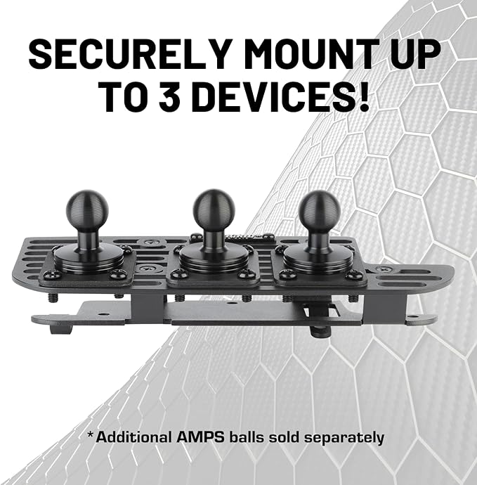 Bulletpoint Multiple Device Metal Dash Mount Cell Phone Holder Compatible with 2019+ RAM Truck 1500, 2500, 3500, TRX, RHO (RubiGrid v2 Spring-Loaded)