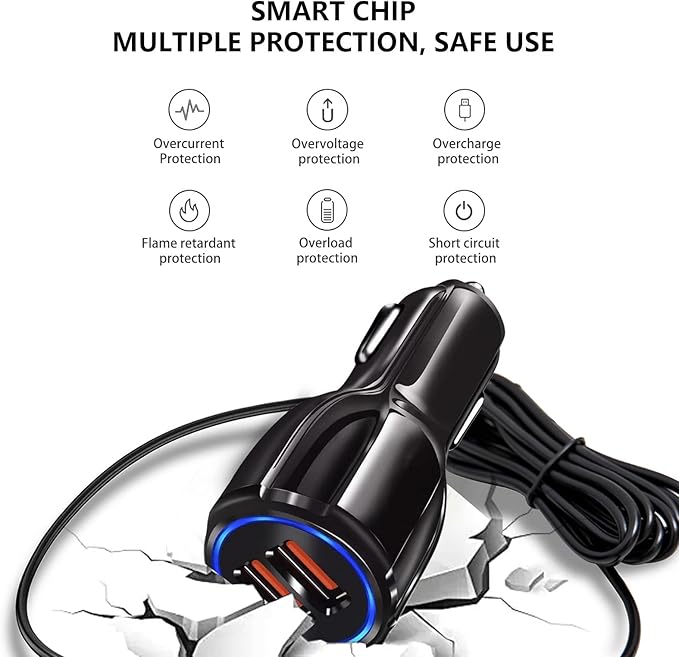 Fast USB Car Type C Charger 30W Adapter for Moto G Power 2025/G Stylus/G Play/G Pure,Edge,Motorola One 5G Ace/Razr, Carplay Cable for iPhone 16E 16 15 Pro Charging Samsung Galaxy & More Android Phone