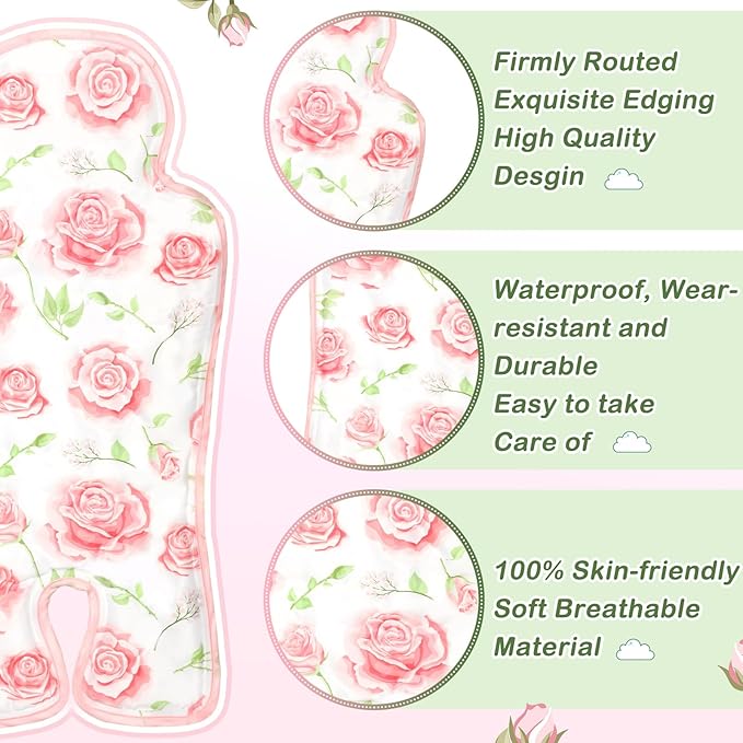 Pinkunn Gel Car Seat Baby Cooling Pad for Summer Breathable Stroller Cooler Pad Multifunctional Carseat Cooling Mat for Baby Child Dining Chair Safety Seat Stroller(Pink,Flower)