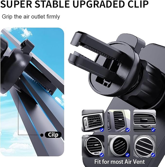 for MagSafe Car Mount Charger, 15W Magnetic Wireless Car Charger for iPhone 17/17 Pro/17 Pro Max/Air/16 15 14 13 12 Pro Max Plus mini, Magnet Cell Phone Holder for Air Vent (Black)