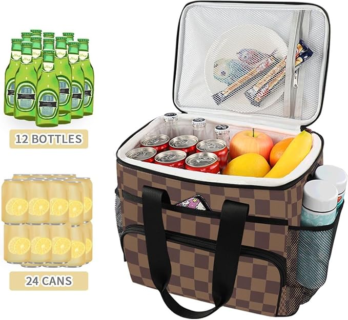 Cooler Bag Insulated Picnic Bag Large Lunch Box Reusable Tote Bag Soft Sided Portable Beach Cooler Grocery Camping