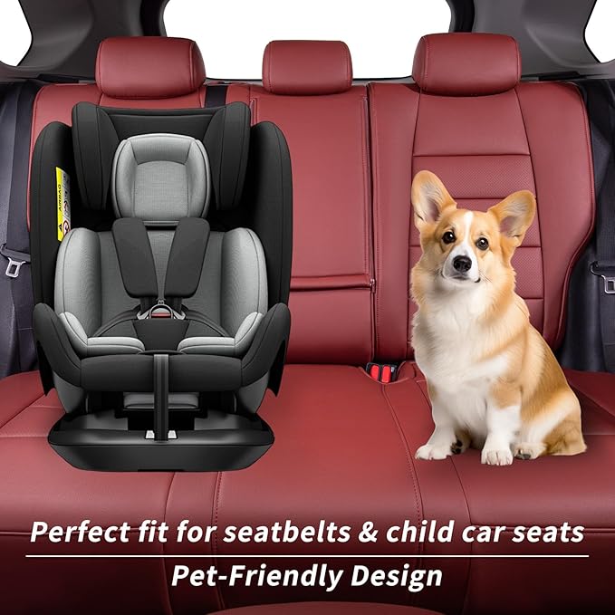 coverdream 2026 Rav4 Seat Covers Custom Fit for 2026 Toyota Rav4 Hybrid (SE,XSE) & PHEV GR Sport SUV,Full Set Luxury Waterproof Leather Car Seat Protector Wine Red