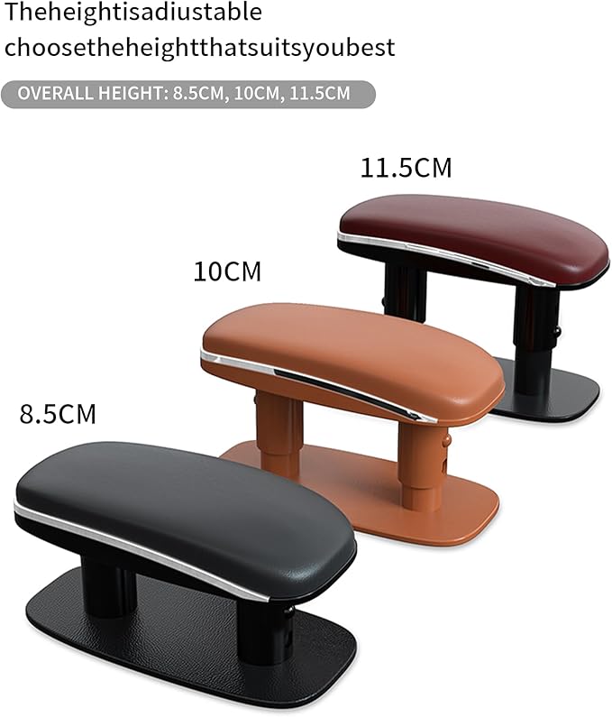 Adjustable Arm Rest for Car, Forearm Wrist Support Cushion - Universal Faux Leather Armrest for Most Car Models, Doors & Consoles (Black)