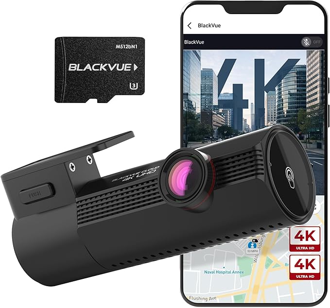 BlackVue Elite 10-1CH 64GB Dash Cam - 4K Front Dash Cam, STARVIS 2 Night Vision, HDR, Power Saving Parking Mode, Free Hardwire Cable & SD Card, Supports up to 1TB, 2.4/5GHz Wi-Fi, GPS, App Control