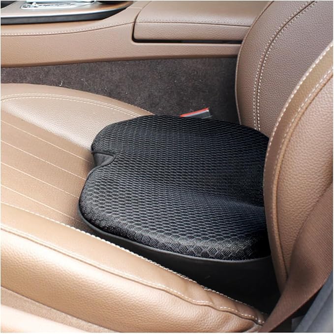 Car Seat Cushion, Auto Memory Foam Wedge Seat Pad, Sciatica Tailbone Low Back Pain Relief Pillow for Driver, Breathable Non Slip Orthopedic Support Pad, Car Accessories (Black)