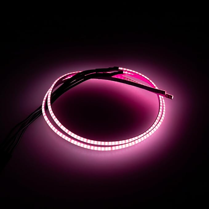 MEUS RACING RC LED Strip Colored Light Strip for TRX4M SCX24 1/24 1/18 RC Crawlers Upgrade (Pink)