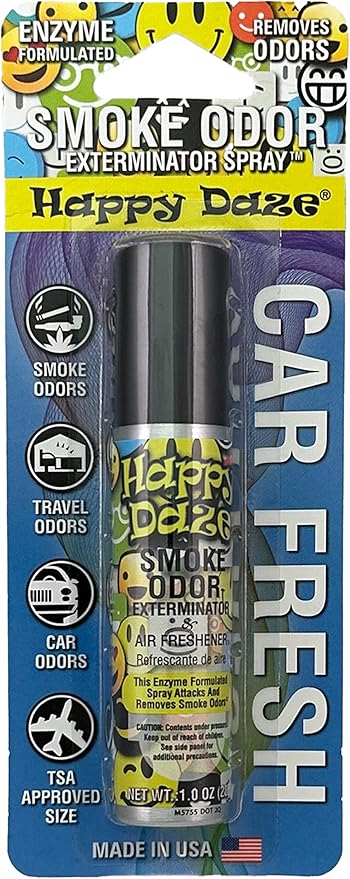 Smoke Odor Exterminator Air Fresh Spray, Your Ultimate Solution for Smoke and Household Odor Elimination 1 oz Spray (1 Pack, Happy Daze)