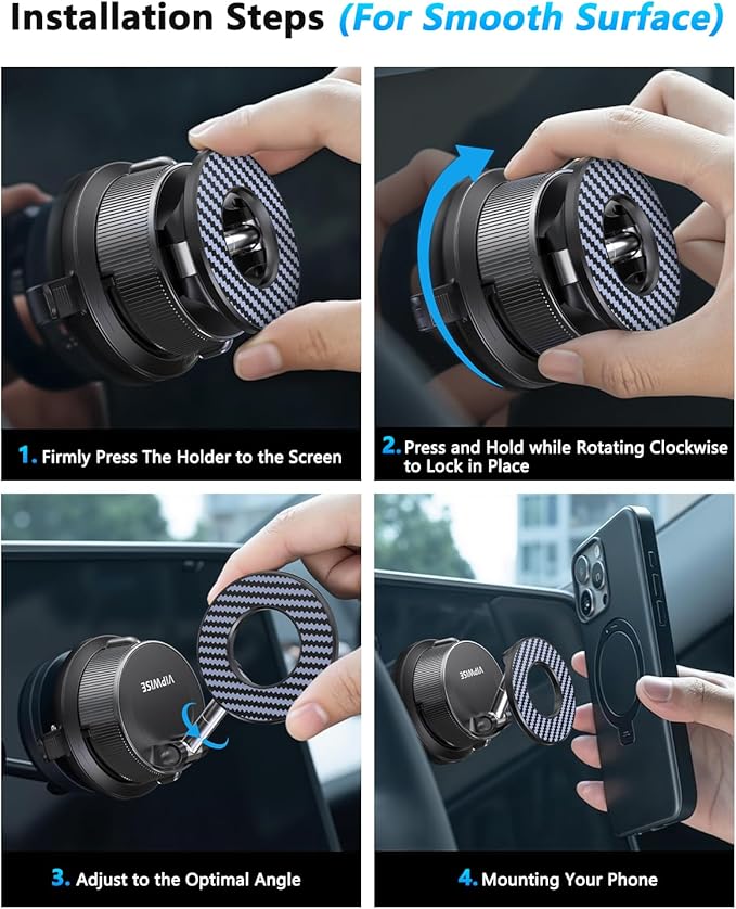 Magnetic Phone Holders for Your Car [89+LBS Suction & 3200gf Magnetic] Magsafe Car Phone Mount, Vacuum Suction Cup Car Mount for iPhone 17 Pro Max Mens Gifts for Birthday Anniversary Father Day