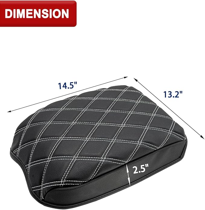 Center Console Armrest Cover for Toyota Tacoma 2016-2023, Middle Console Cushion Pad, Arm Rest Lid Covering, Vinyl Leather Interior Accessories, Black-Gray Stitches