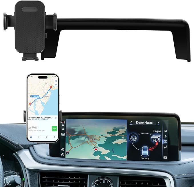 Car Phone Holder Fit for RX RX350/RX350L/RX450h/RX450hL 2020-2022-Cell Phone Mount for RX350 Accessories 12.3 inch Touchscreen Hands-Free 360° Rotation