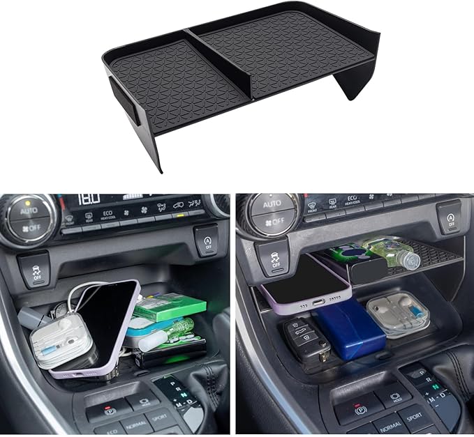JDMCAR Center Console Organizer Compatible with Toyota RAV4 2019-2025 and 2021-2025 RAV-4 Prime, ABS Material Insert Tray Gear Shift Secondary Storage Box