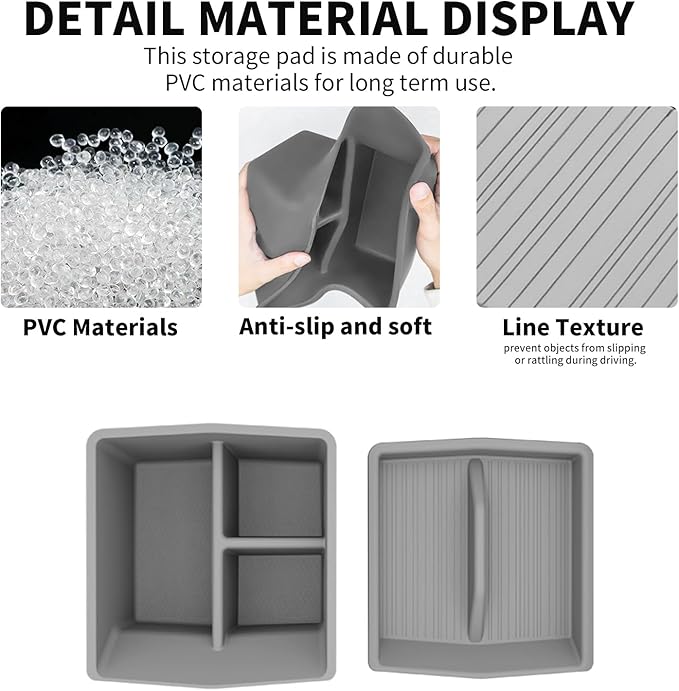 Center Console Organizer for Toyota Sienna 2021-2026 Armrest Box Secondary Tray Storage Silicone Armrest Box Insert Organizer (Gray)