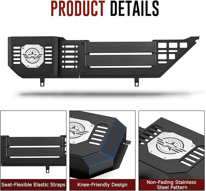 VEILS Front Door Storage Box for Jeep Wrangler JL JLU 4XE (2018-2025) & Gladiator JT (2020-2025) Accessories, Fits Manual/Power Seats, Heavy-Duty Metal Door Pockets Organizer 2PCS, Black