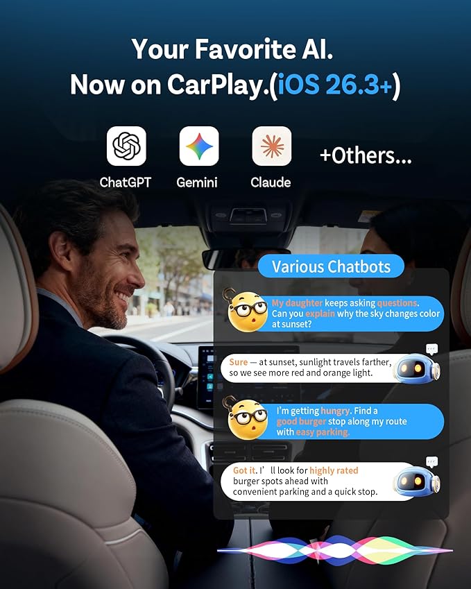 OTTOCAST Mini Tube (2026 Version) Wireless 2-in-1 CarPlay & Android Auto Adapter,Plug&Play Dongle for iPhone & Android,Bluetooth Auto Connect,Converts Factory Wired to Wireless CarPlay Adapter