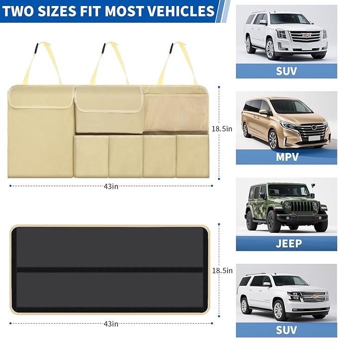 Car Trunk Organizer Backseat Hanging Organizer with Storage Pockets for Subaru Crosstrek, Forester, Outback, Ascent 2000-2024 2025 Car Accessories
