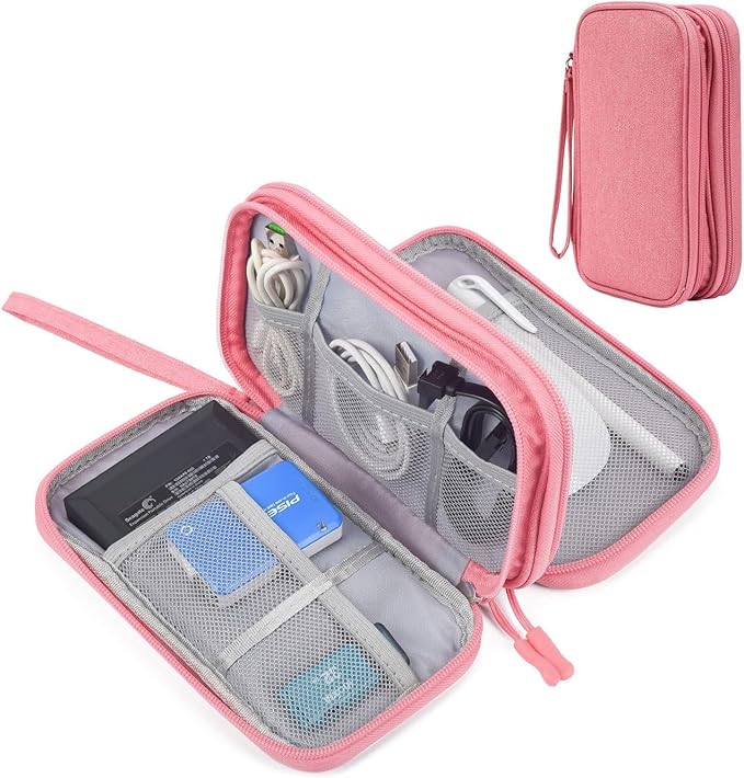 Electronic Organizer Travel USB Cable Accessories Bag/Case,Waterproof for Power Bank,Charging Cords,Chargers,Mouse,Earphones Flash Driver