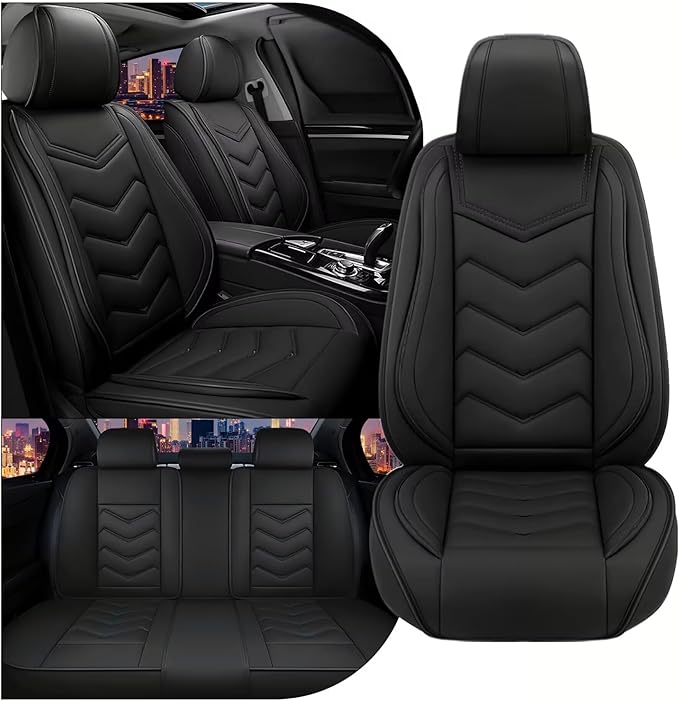 CTDS Car Seat Covers for Honda HR-V 2016-2026, Stylish Sport Seat Cover, Premium Nappa Leather Car Seat Cover. Automobile Seat Covers Sets.(Standard 5 Seats/Pure Black)
